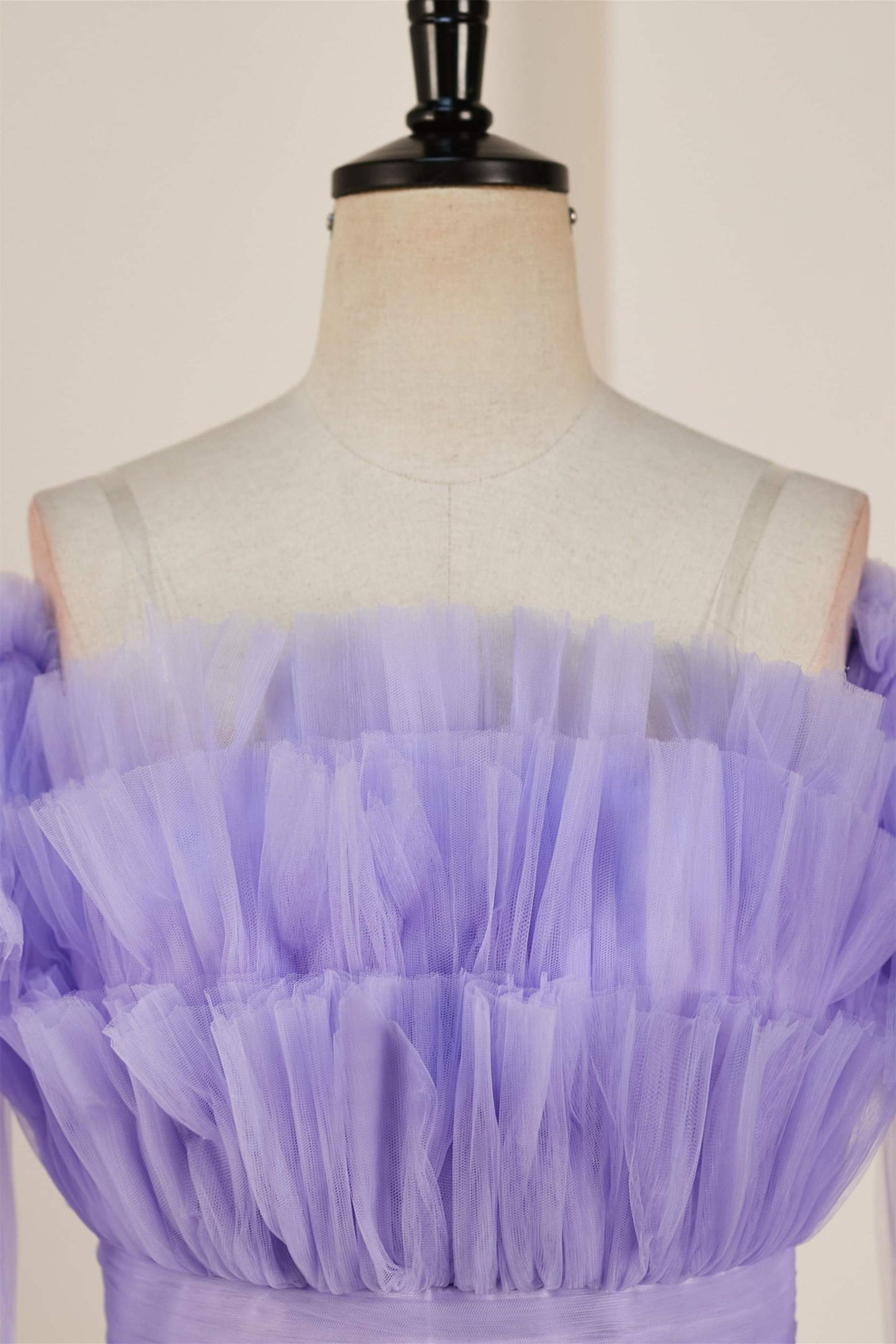 Lavender Strapless A-line Layers Homecoming Dress with Detachable Sleeves