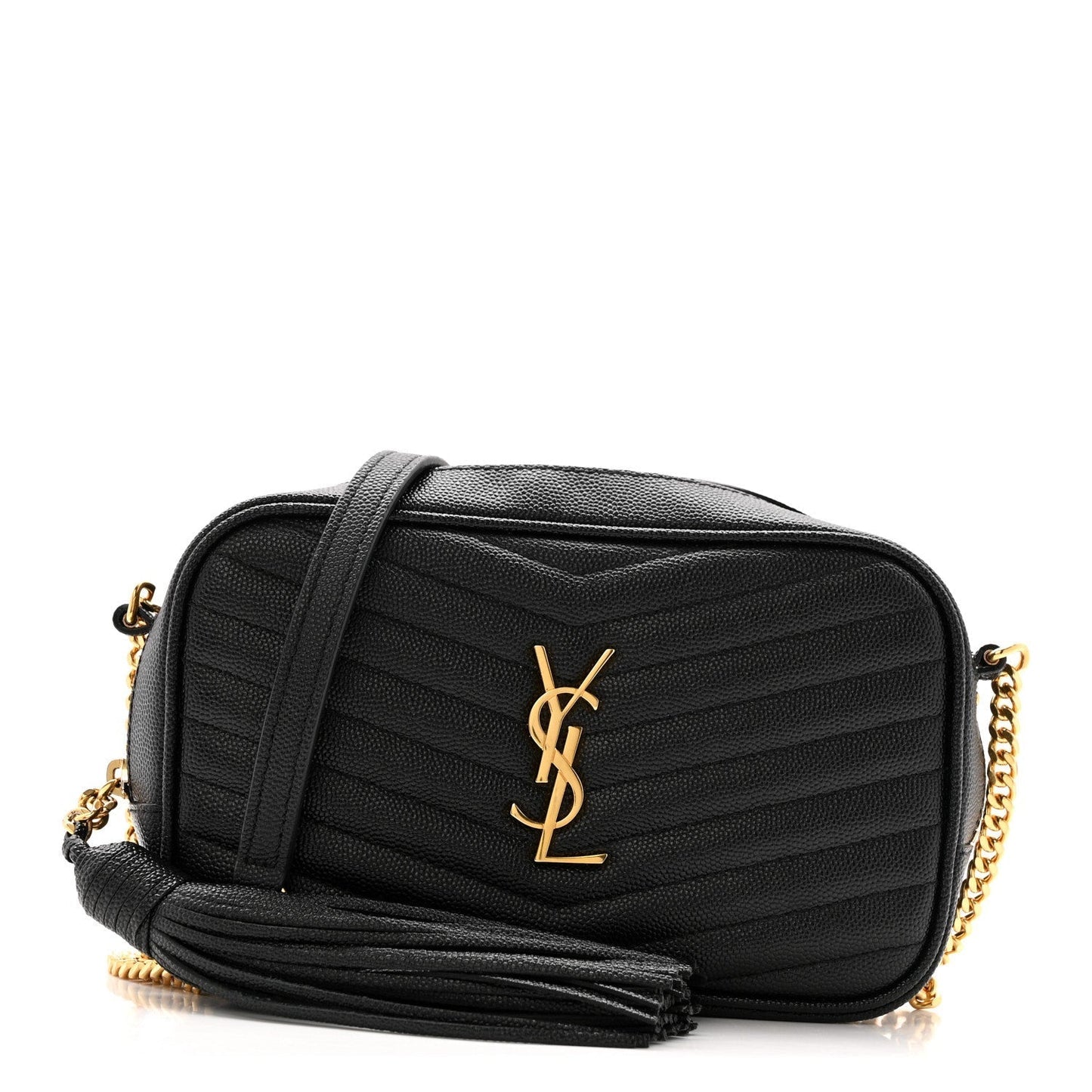 Grain De Poudre Matelasse Monogram Mini Lou Camera Bag Black