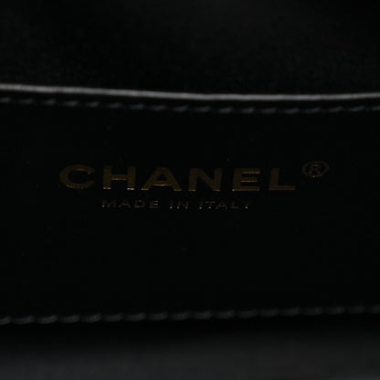 Washed Denim Quilted Mini Chanel 25 Handbag Black