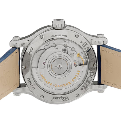 Stainless Steel Alligator Diamond 36mm Happy Sport Sun, Moon and Stars Automatic Watch