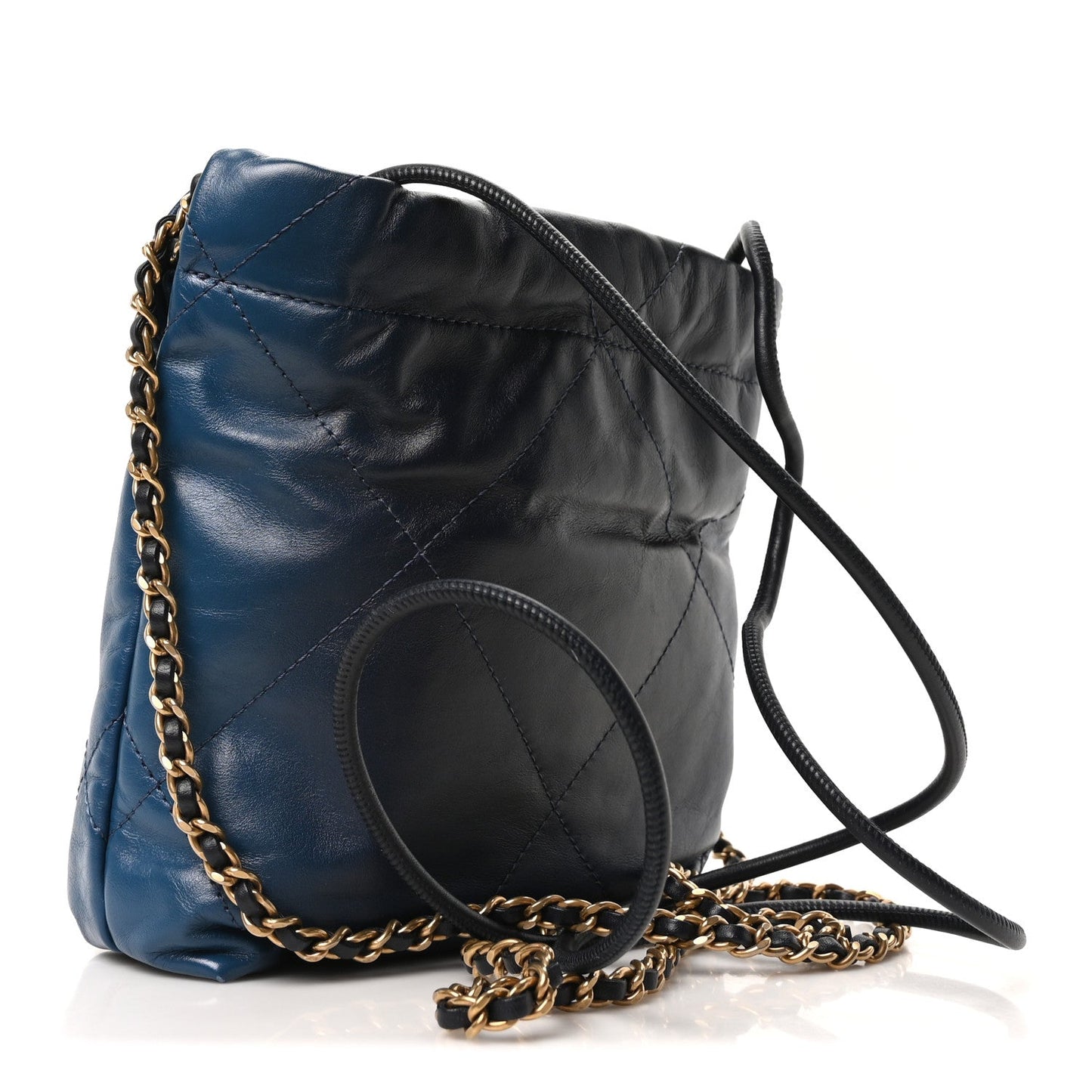 Shaded Calfskin Quilted Mini Chanel 22 Blue Dark Blue