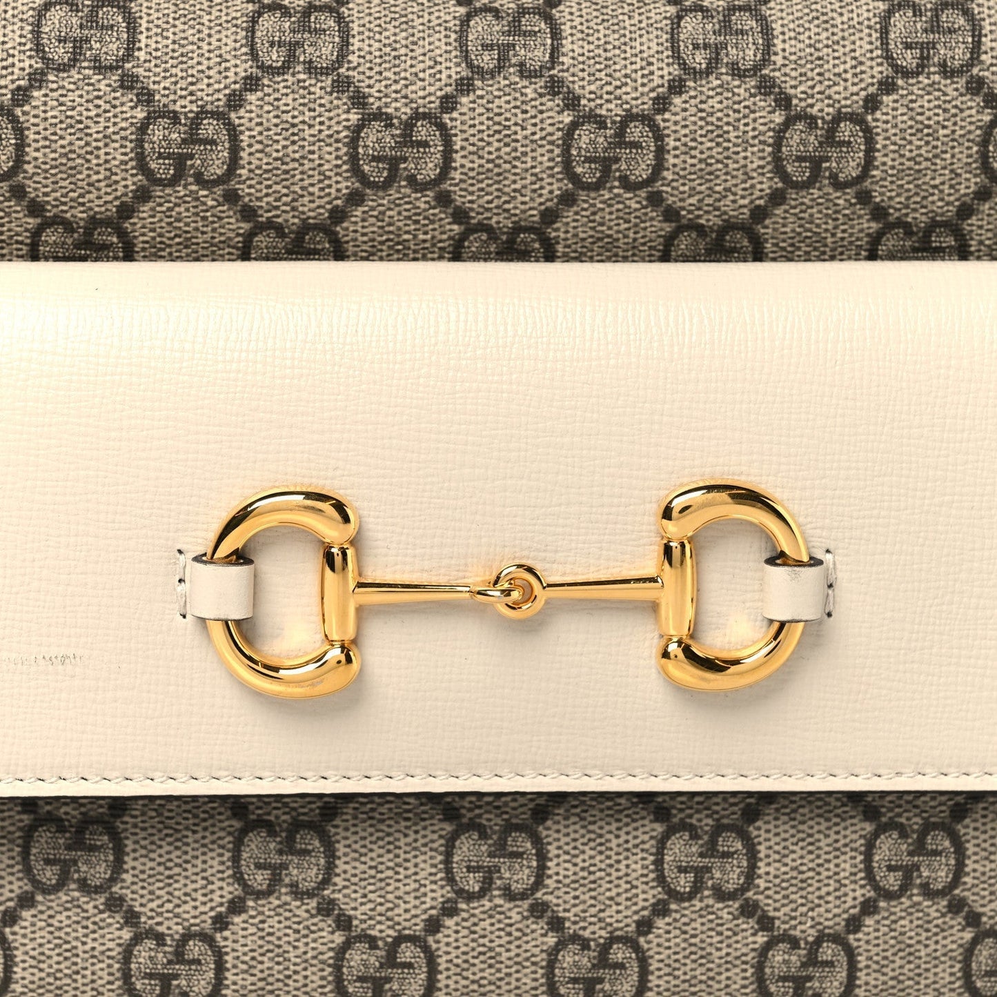GG Supreme Monogram Small Horsebit 1955 Shoulder Bag Beige Mystic White