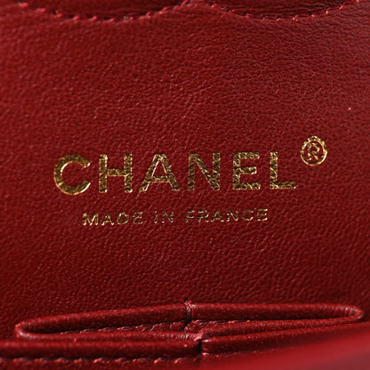 Caviar Quilted Medium Double Flap Red