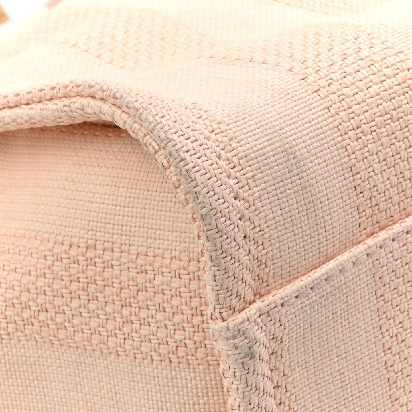 Mixed Fibers Calfskin Striped Medium Deauville Tote Light Pink