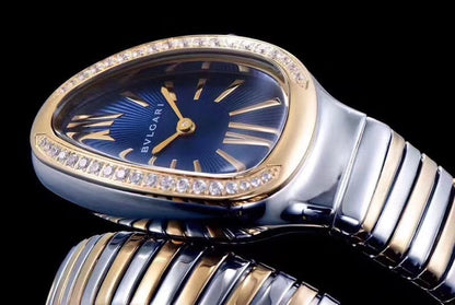 serpenti tubogas 35mm gold steel diamond bezel