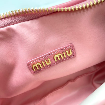 miuwander hobo 23 pink matelasse leather