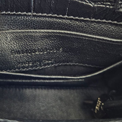 Saint Laurent Toy Sac De Jour Bag in Crocodile Embossed Leather