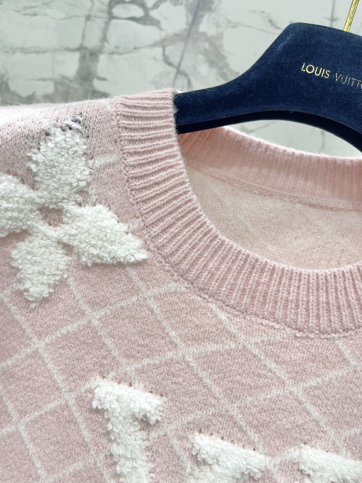 LV Flower T Shirt Pink Polyamide Wool