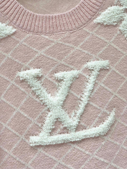 LV Flower T Shirt Pink Polyamide Wool