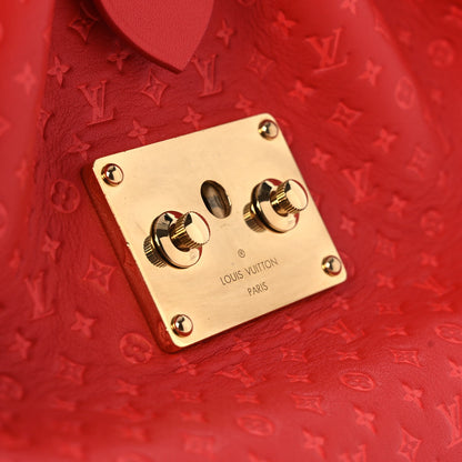 Calfskin Nanogram Embossed Clutch Red