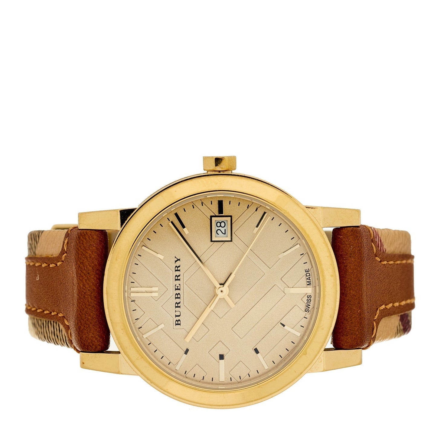 Stainless Steel Calfskin 38mm Quartz Watch Champagne BU9026
