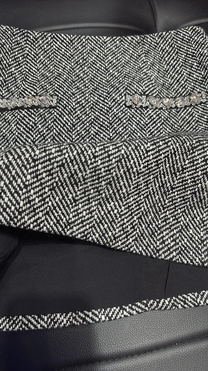 CC Hand-Made Beaded Set Gray Cotton