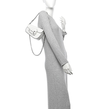 Demetra Mini Horsebit 1955 Asymmetric Shoulder Bag Great White