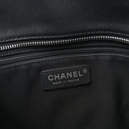 Calfskin Quilted Ultra Pocket Shopping Tote Black
