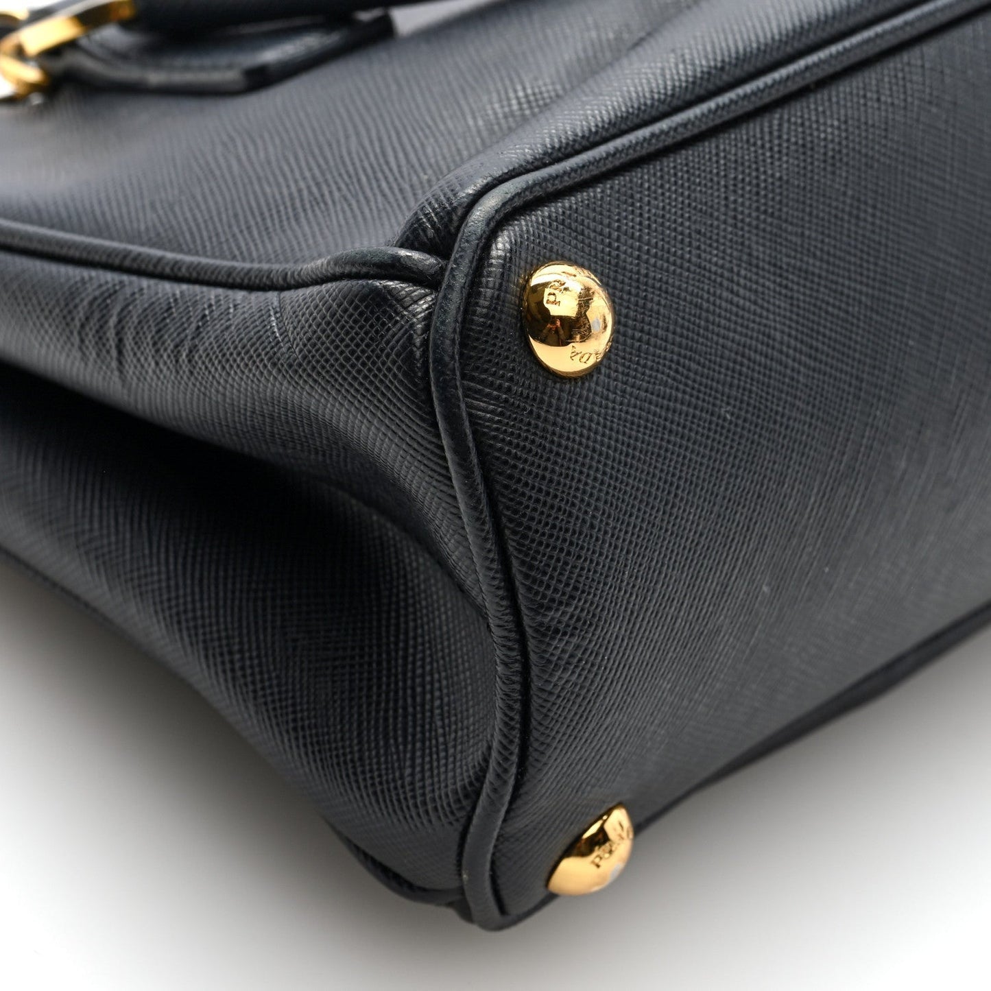 Saffiano Micro Galleria Double Zip Tote Black