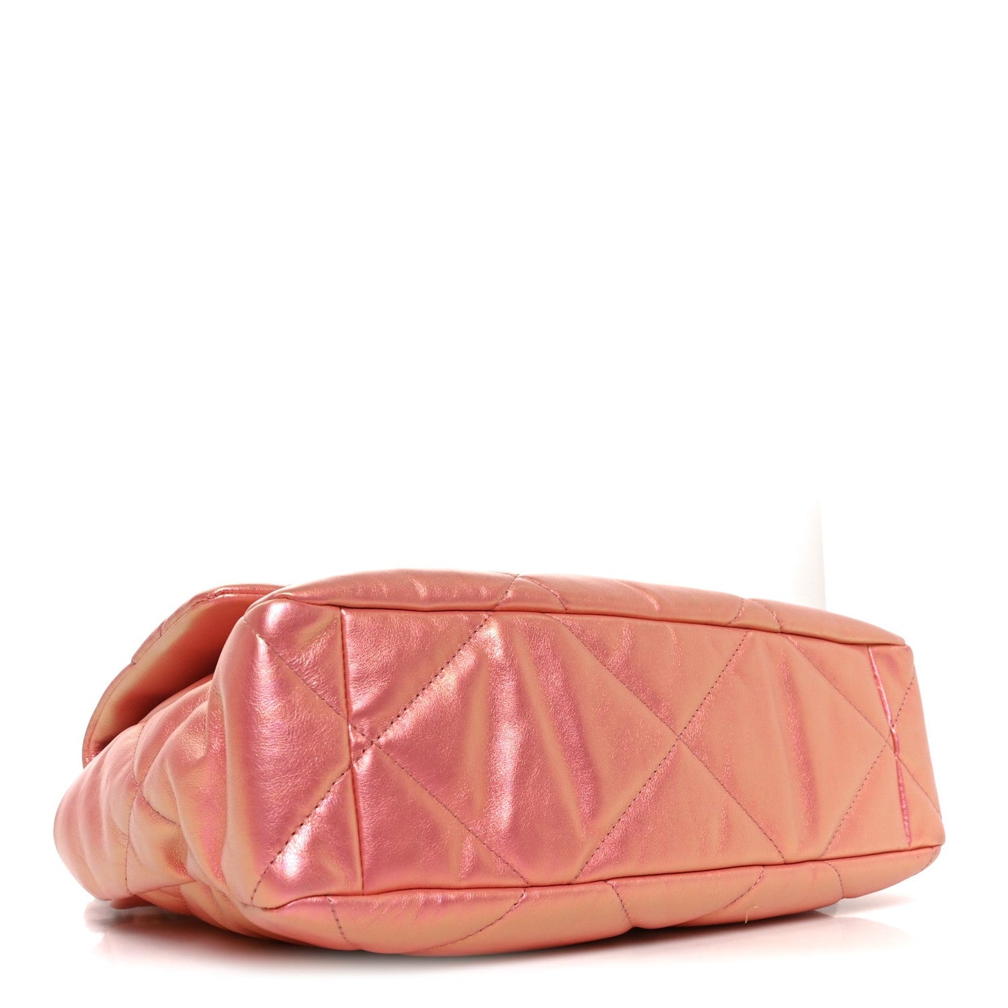 Iridescent Lambskin Quilted Large Chanel 19 Flap Pink