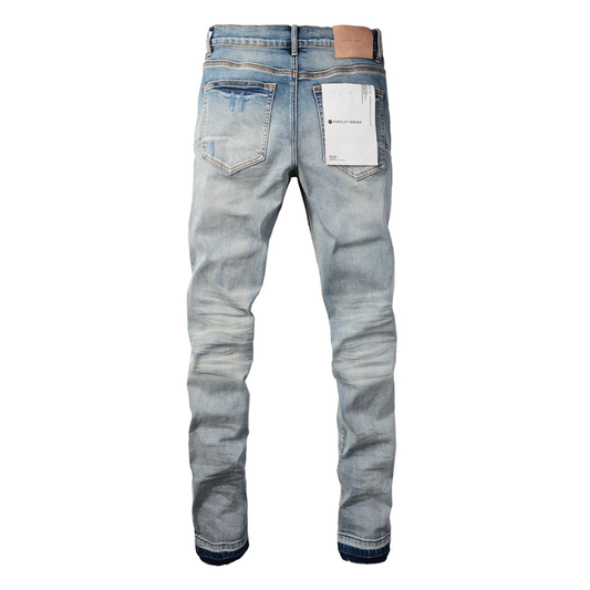 Purple Ripped Blue Jeans