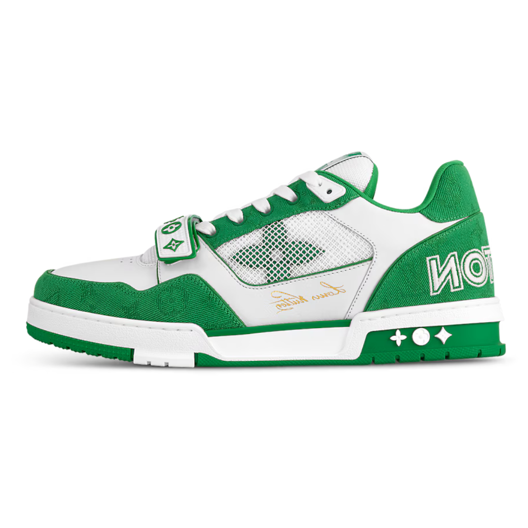 Monogram Green Denim Trainer
