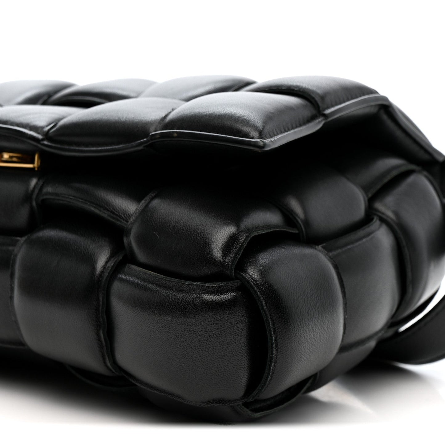 Nappa Maxi Intreccio Padded Cassette Crossbody Bag Black