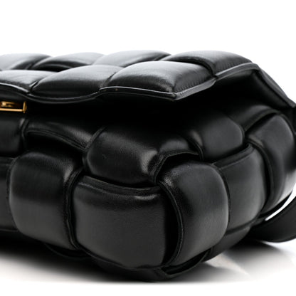 Nappa Maxi Intreccio Padded Cassette Crossbody Bag Black