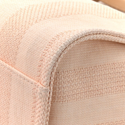 Mixed Fibers Calfskin Striped Medium Deauville Tote Light Pink
