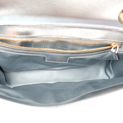 Iridescent Nappa Chevron Matelasse Small GG Marmont Shoulder Bag Iridescent Snow Light Blue