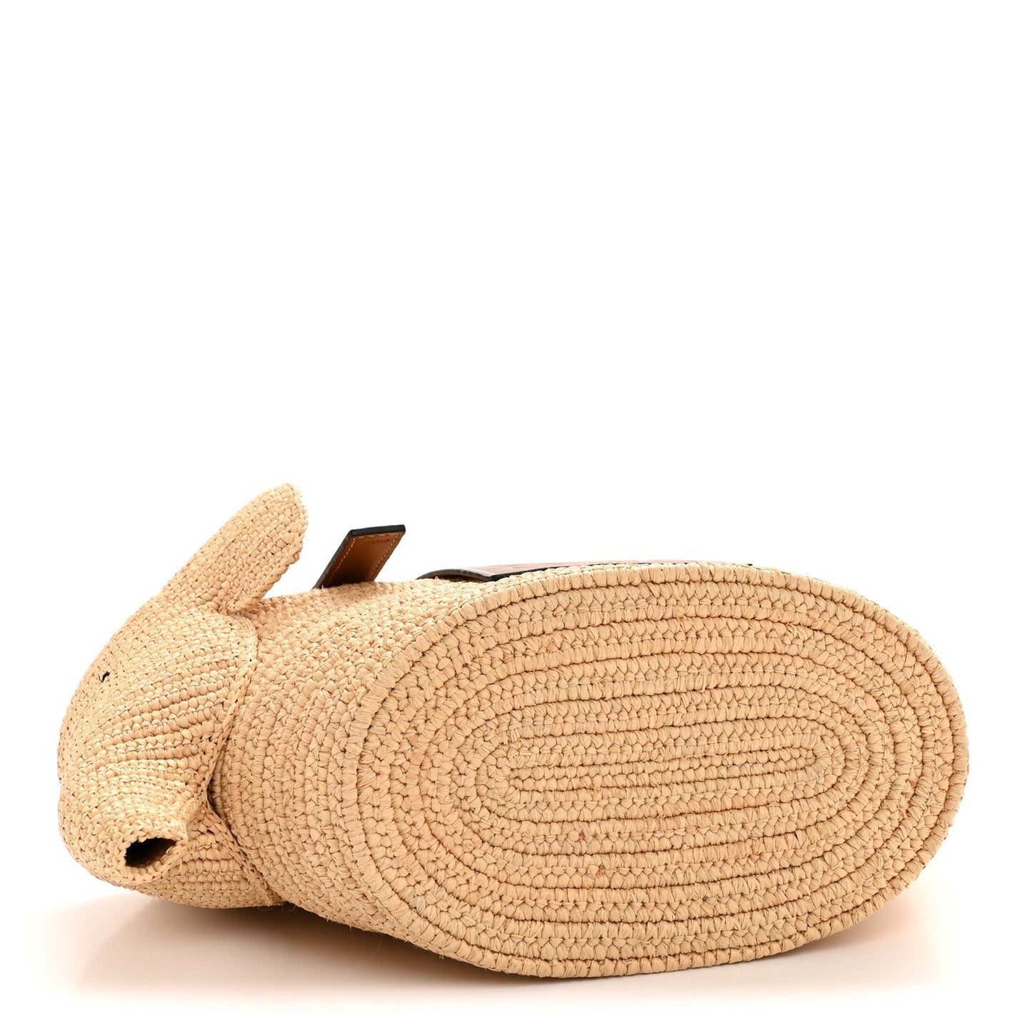 Raffia Small Elephant Basket Tote Bag Natural Tan