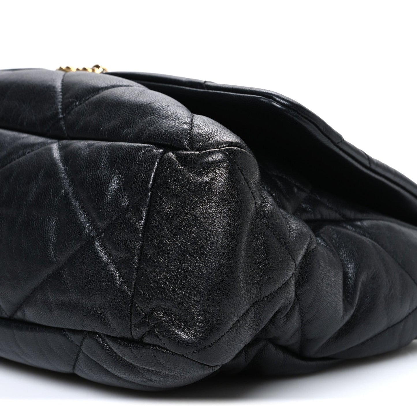Shiny Goatskin Quilted Maxi Chanel 19 Flap Black
