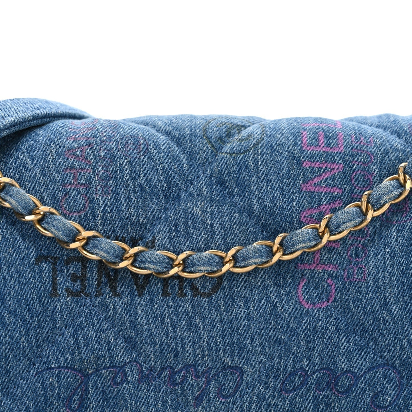 Denim Quilted Denim Large Mood Flap Blue Multicolor