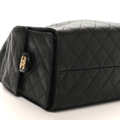 Caviar Quilted Medium Chanel 25 Handbag Black
