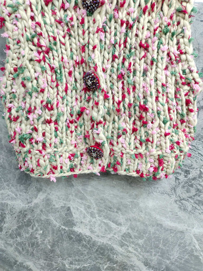 Chanel 2025 Hand-crocheted Cardigan Vest Multicolor Cashmere 327001