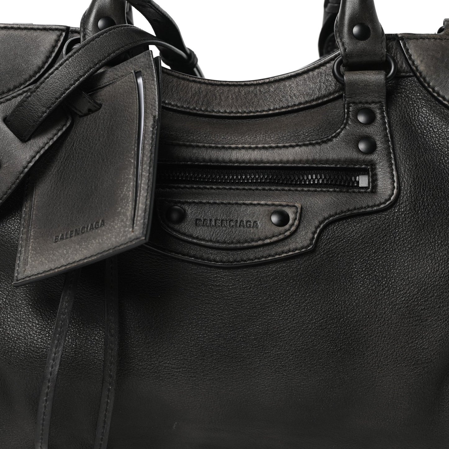 Used Calfskin Black Hardware Neo Classic City Black