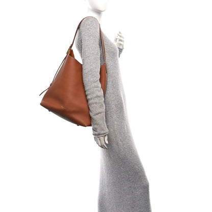 Grained Calfskin Low Key Hobo MM Cognac