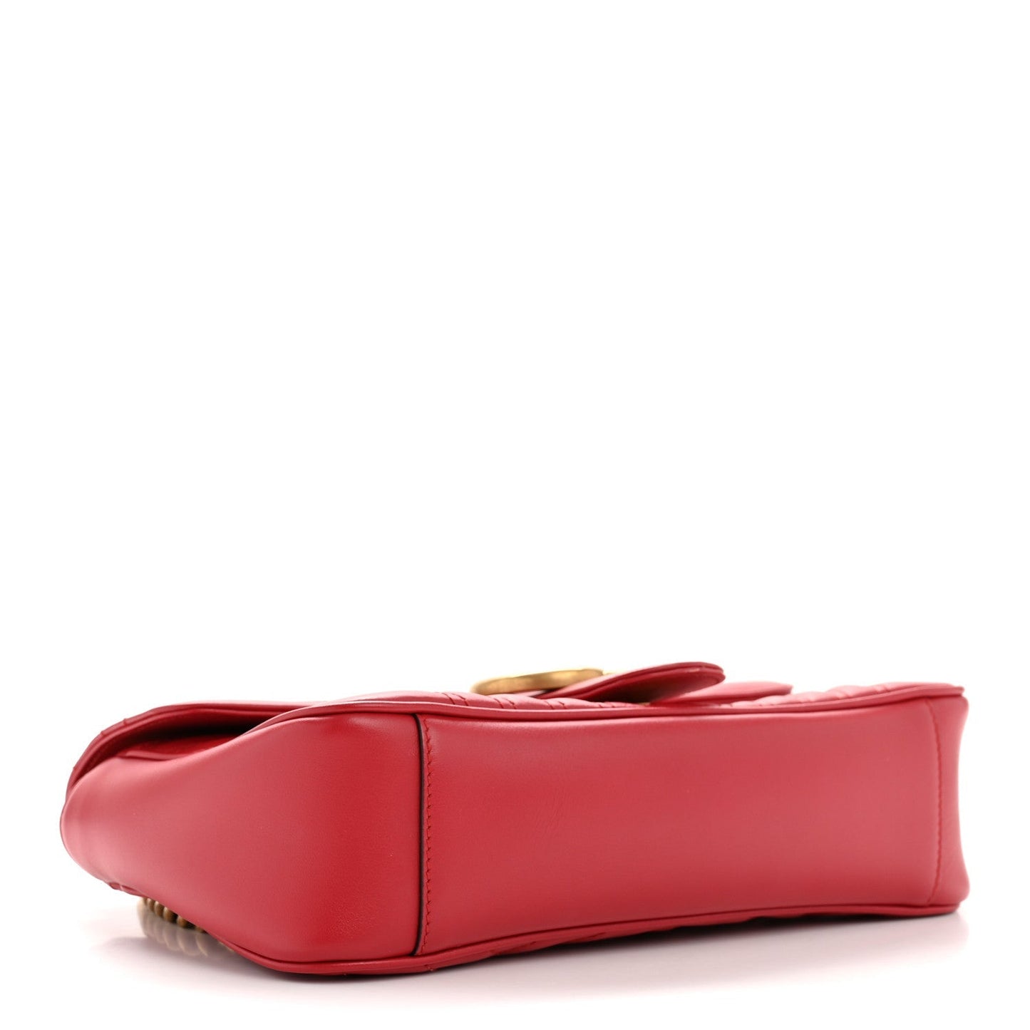 Calfskin Matelasse Small GG Marmont Shoulder Bag Hibiscus Red