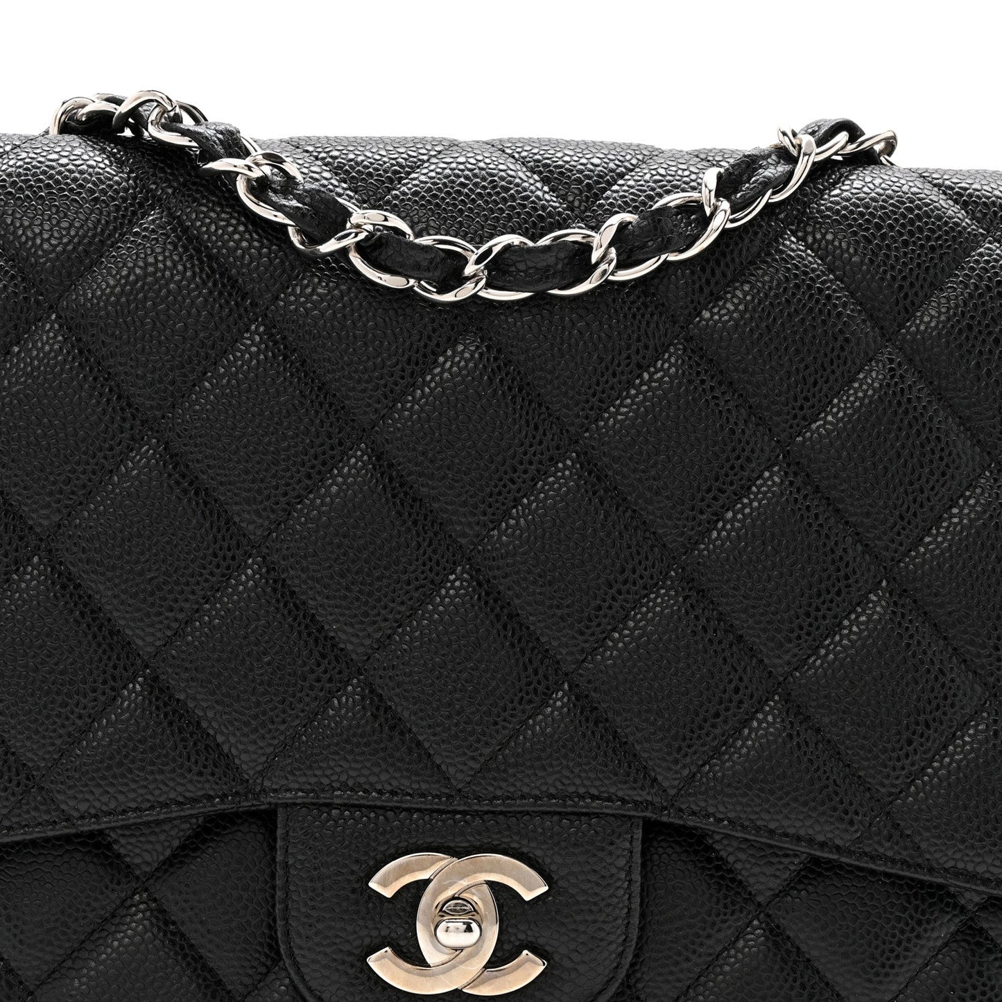 Caviar Quilted Jumbo Single Flap Black