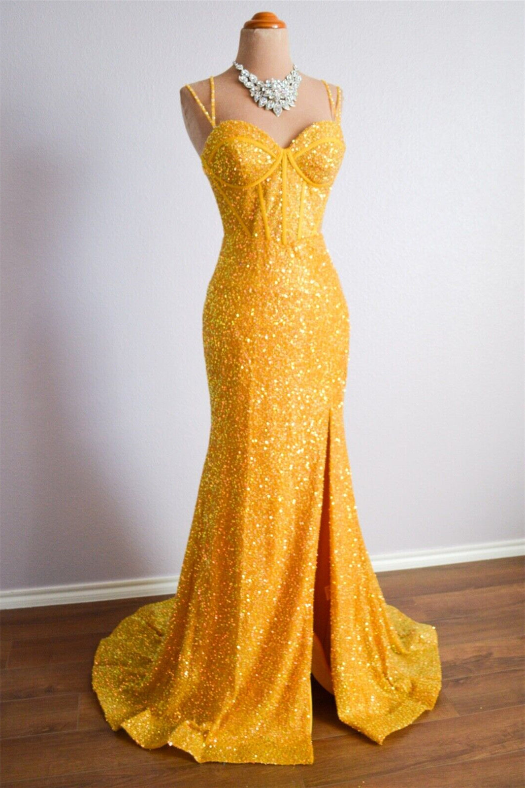 Sparkly Mermaid Sweetheart Lace Up Party Prom Dress