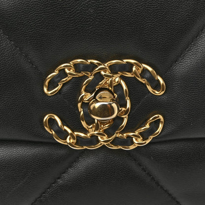 Lambskin Quilted Medium Chanel 19 Flap Black