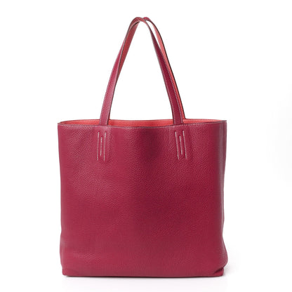 Taurillon Clemence Double Sens 36 Reversible Tote Rubis Bougainvillea