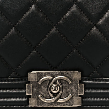 Calfskin Quilted Medium Boy Flap Black