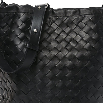 Nappa Intrecciato Biblioteca Bucket Bag Black