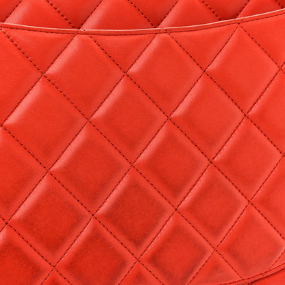 Lambskin Quilted Maxi Single Flap Red