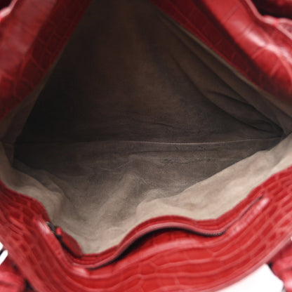 Soft Crocodile Fume Medium Roma Tote Blood