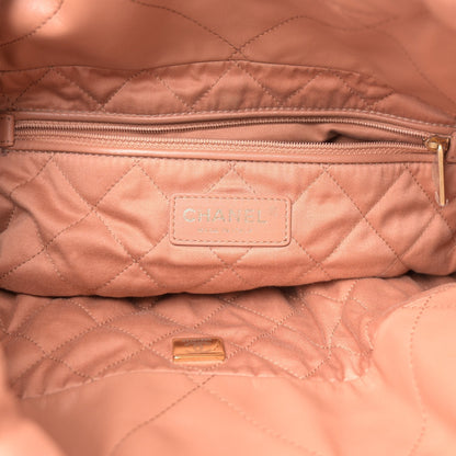 Shiny Calfskin Quilted Chanel 22 Brown