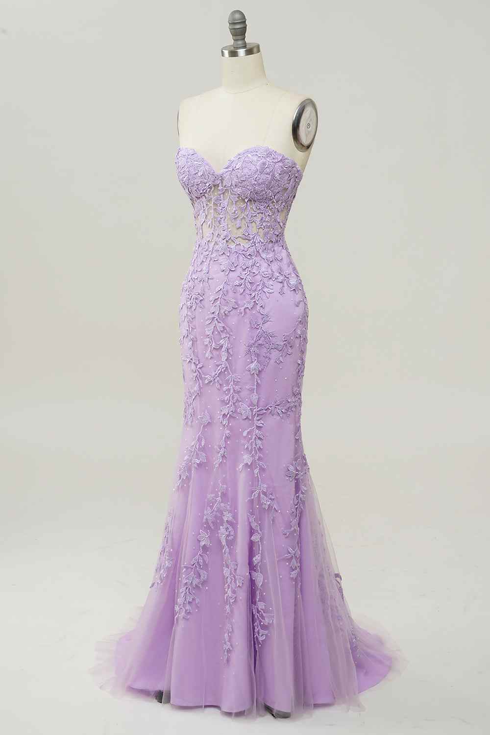 Mermaid Sweetheart Strapless Lace Party Prom Dress