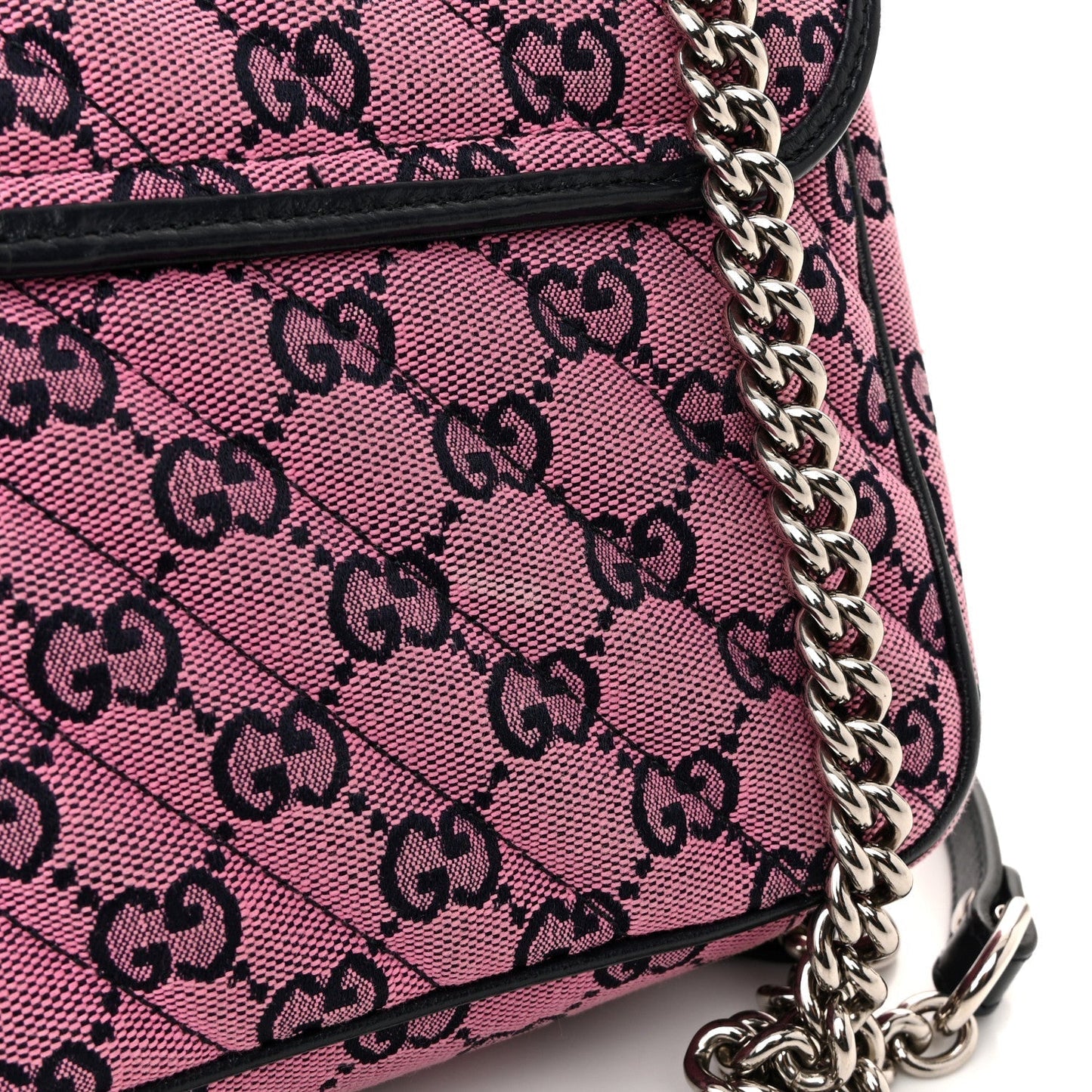 Monogram Multicolor Matelasse Diagonal Small GG Marmont Shoulder Bag Pink Blue