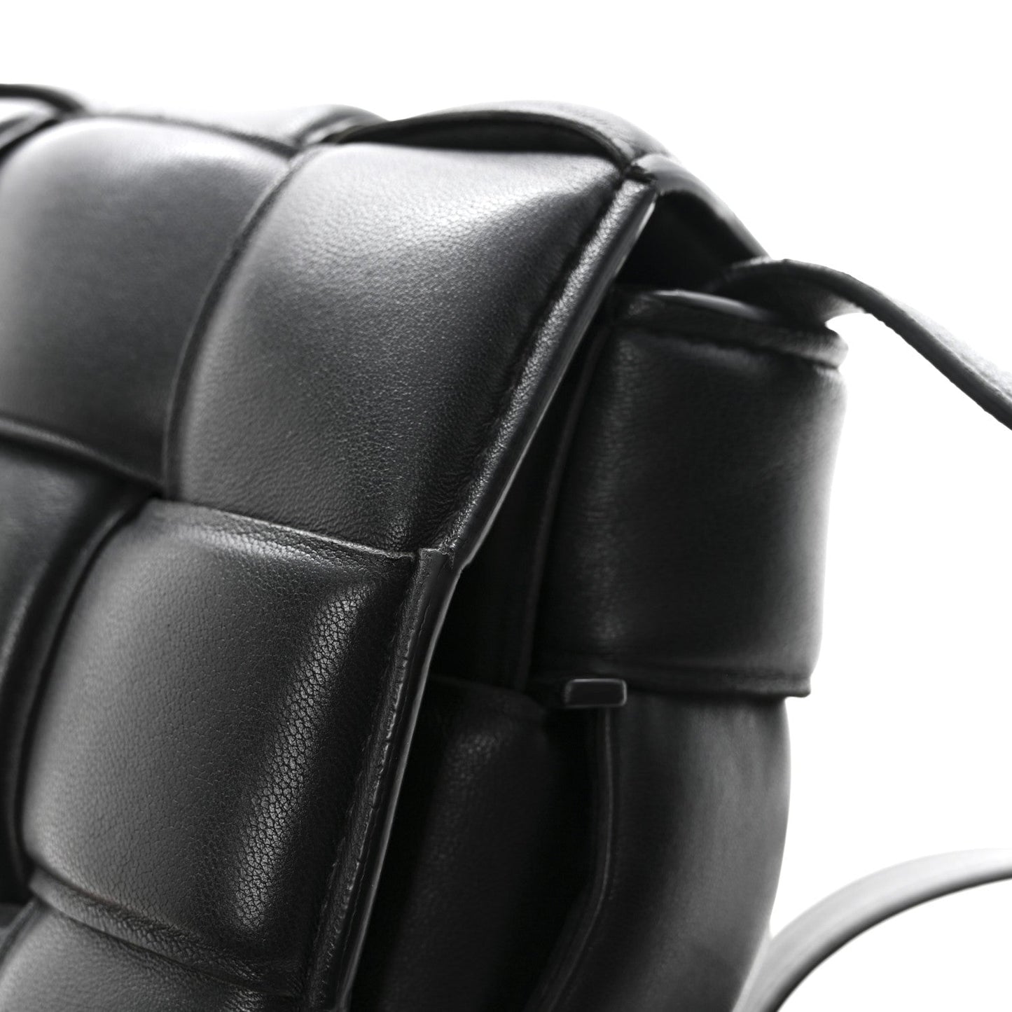 Nappa Maxi Intreccio Padded Cassette Crossbody Bag Black