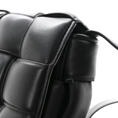 Nappa Maxi Intreccio Padded Cassette Crossbody Bag Black