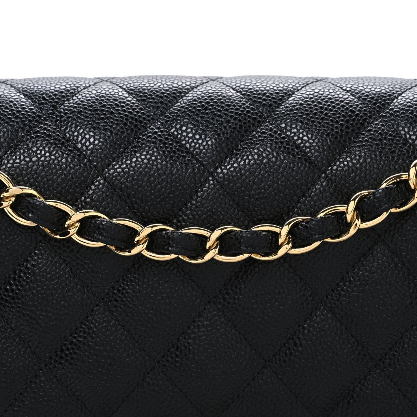 Caviar Quilted Jumbo Double Flap Black