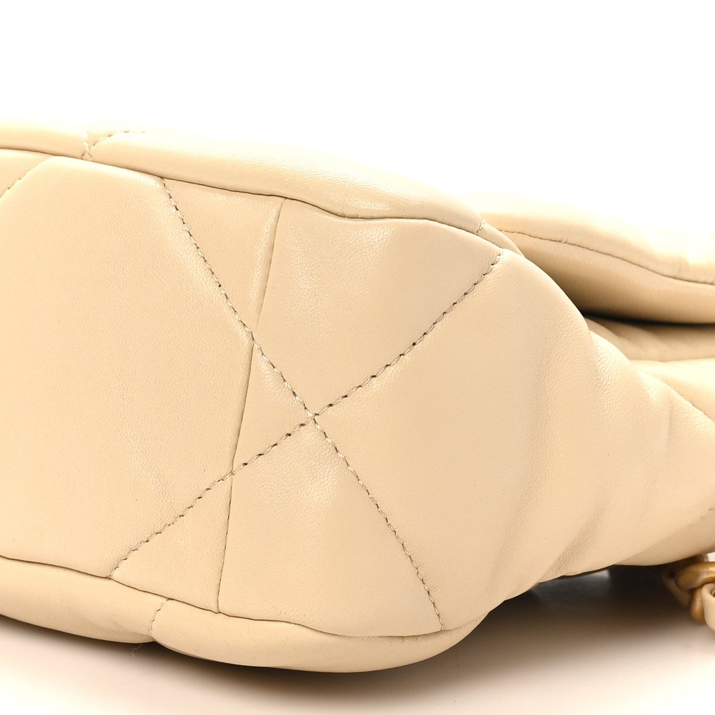 Lambskin Quilted Medium Chanel 19 Flap Beige