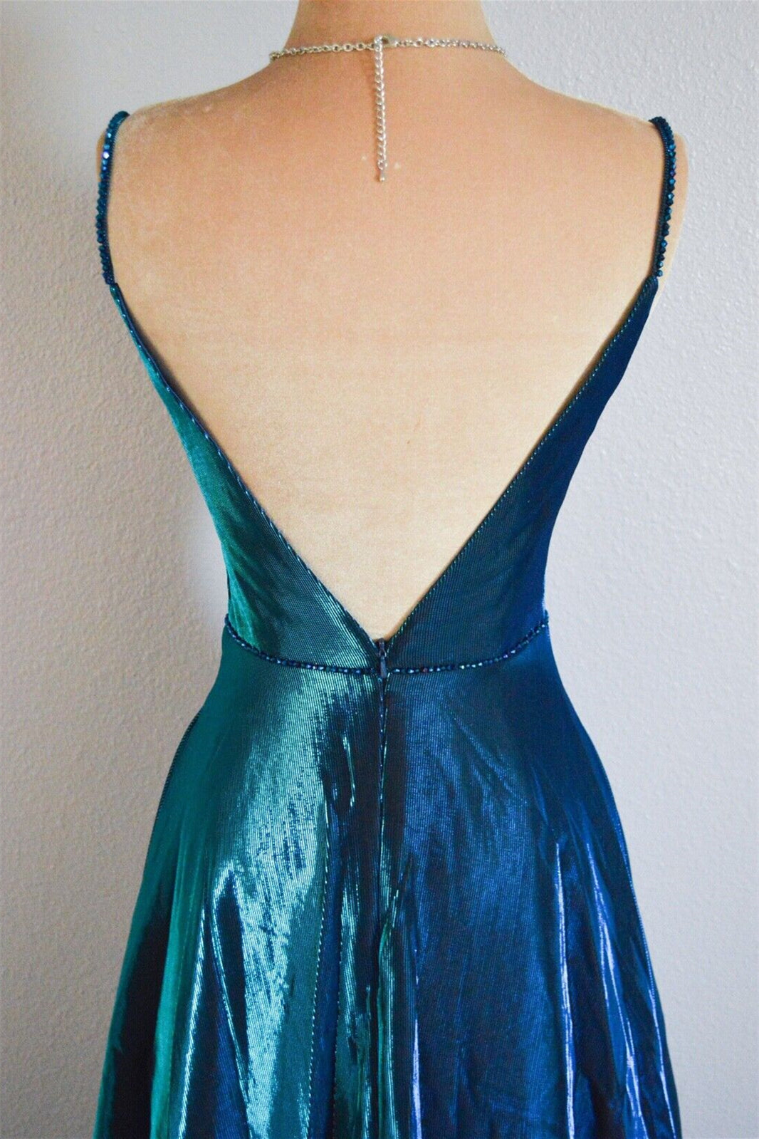 Satin A-Line Sleeveless Open Back Party Prom Dress